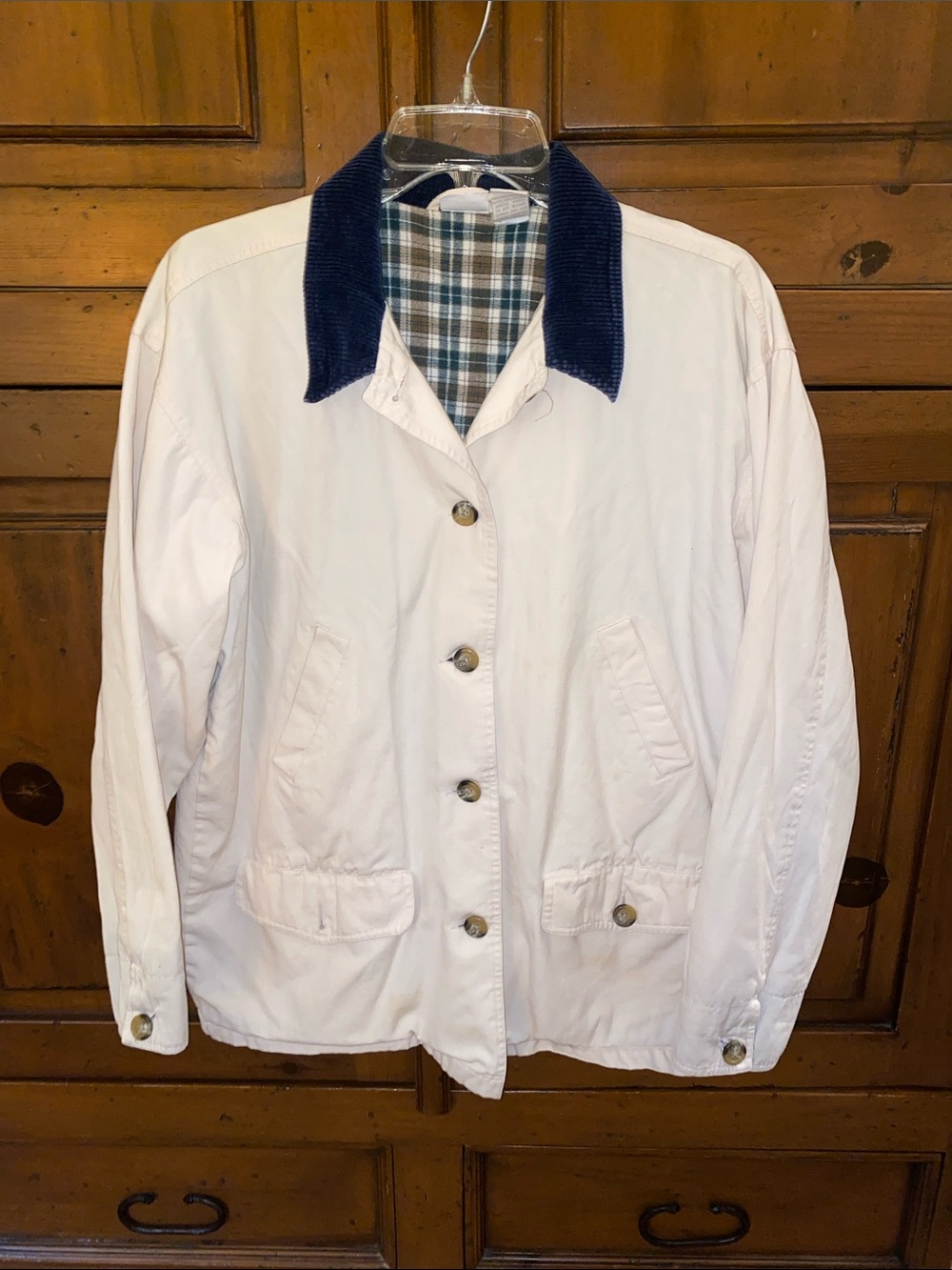 Vintage 90’s Cherokee Barn Chore Jacket Coat Corduroy Collar Lined Women’s L